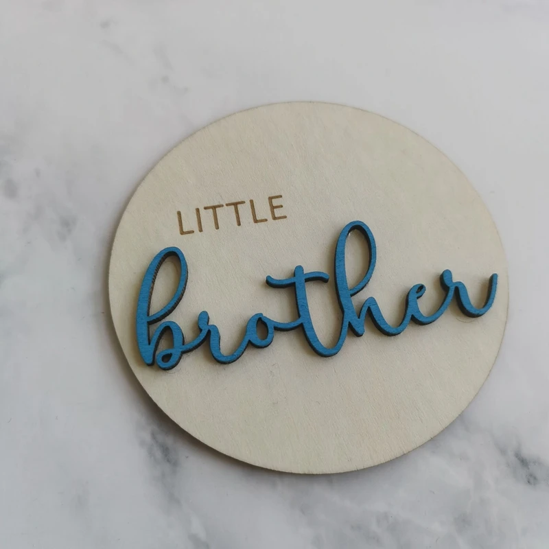 1pcs Little Sister Little Brother Photo Prop  Birth Announcement Surprise Gender Reveal Announcement Sign