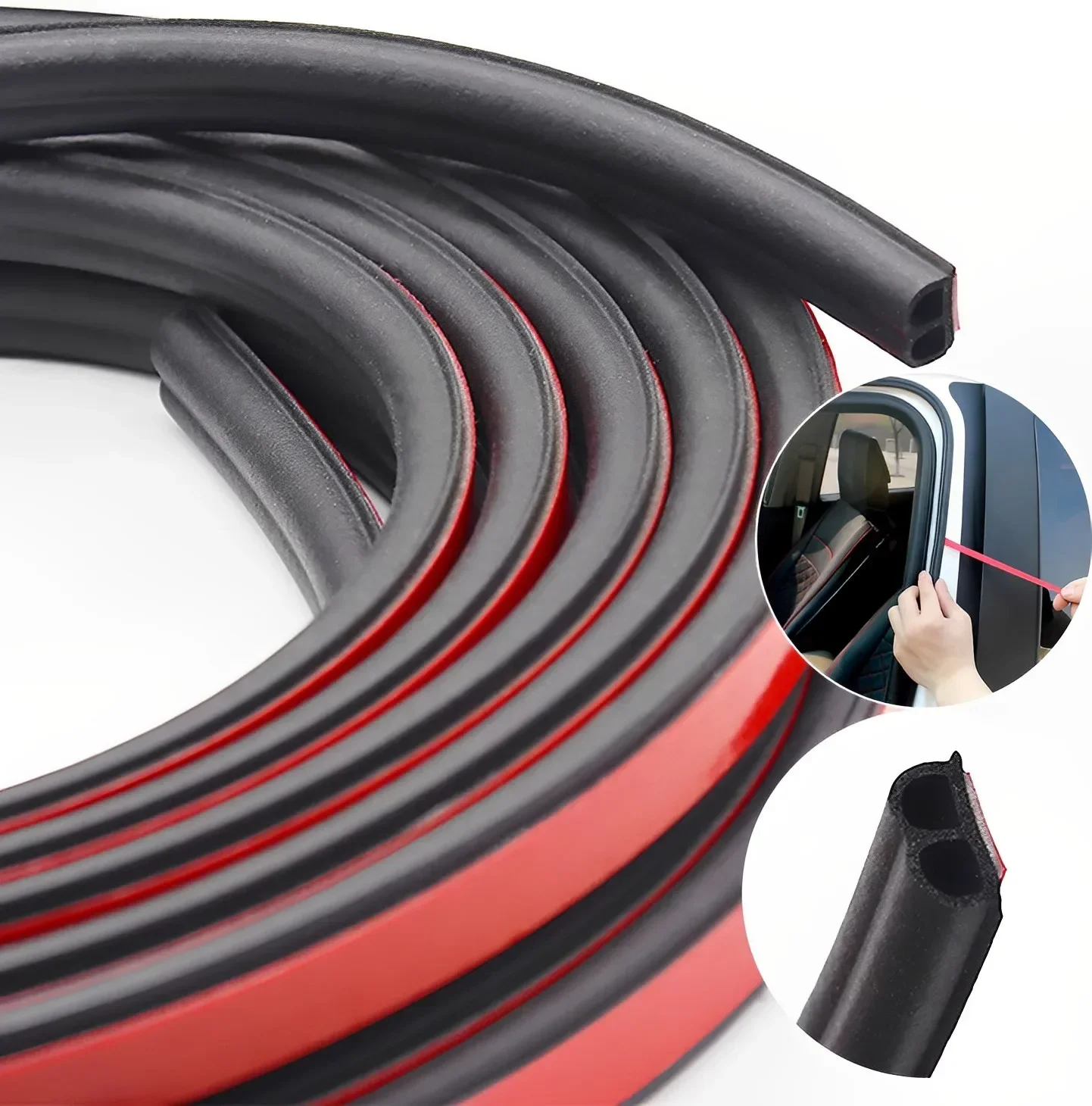 Soundproof Car Door Edge Rubber Seal Strips Universal Type Engine Trunk Cover Sealing Strip Noise Insulation for Auto Sealants