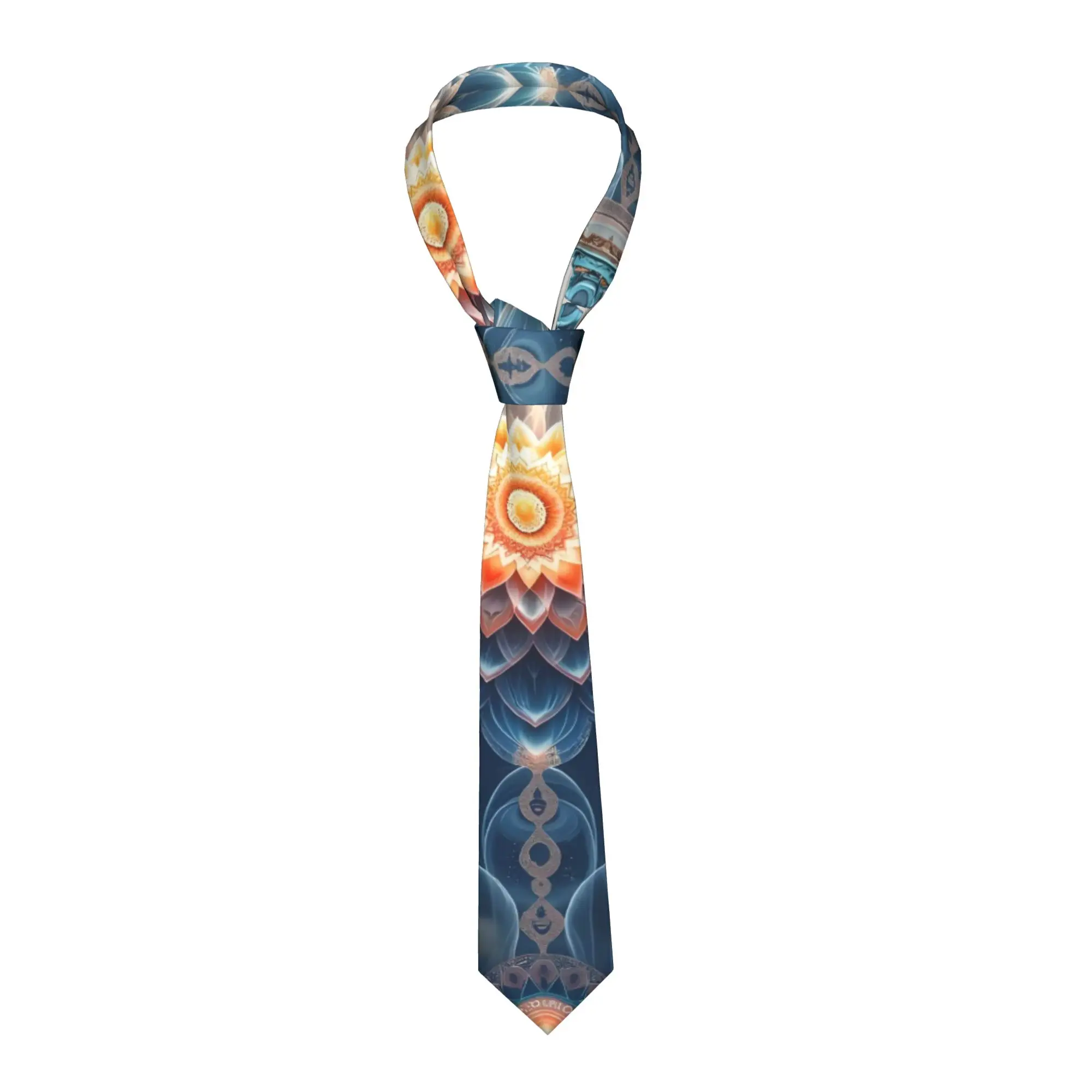 

Классический винтажный галстук с мандалой, мужской персонализированный шелковый галстук с красочным цветочным узором для бизнеса, граватас