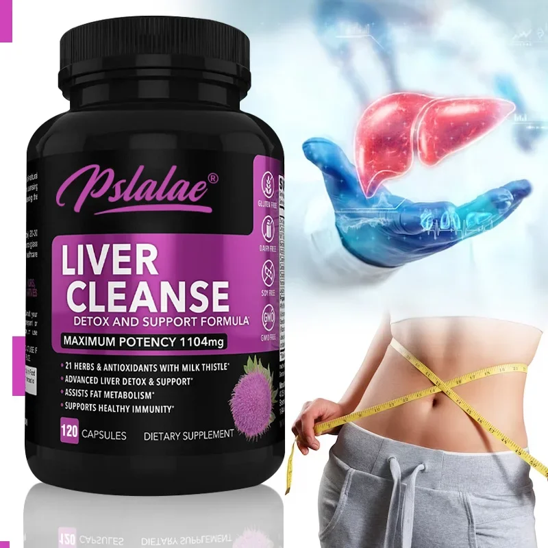 

Liver Cleanse Detoxification Support Supplement - Complete Health Capsules with Artichoke, Berberine, Turmeric Herbs