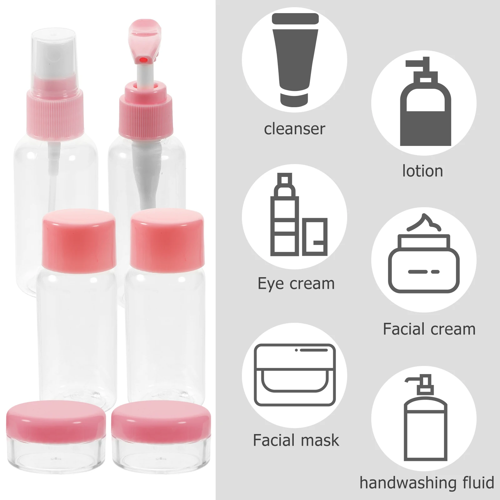 1 von leeren Make-up-Flaschen-Set für Reisen, Toner-Sprüher, Wassersprüher-Set, feuchtigkeitsspendende Haut-Sprühflaschen, tragbar, nachfüllbar