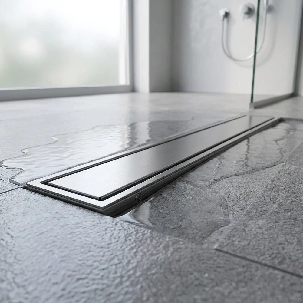 For Seamless Floor Integration Linear Shower Drain 2 In 1 Shower Drainage Solution Bath Hardware Set Stainless Steel Drain