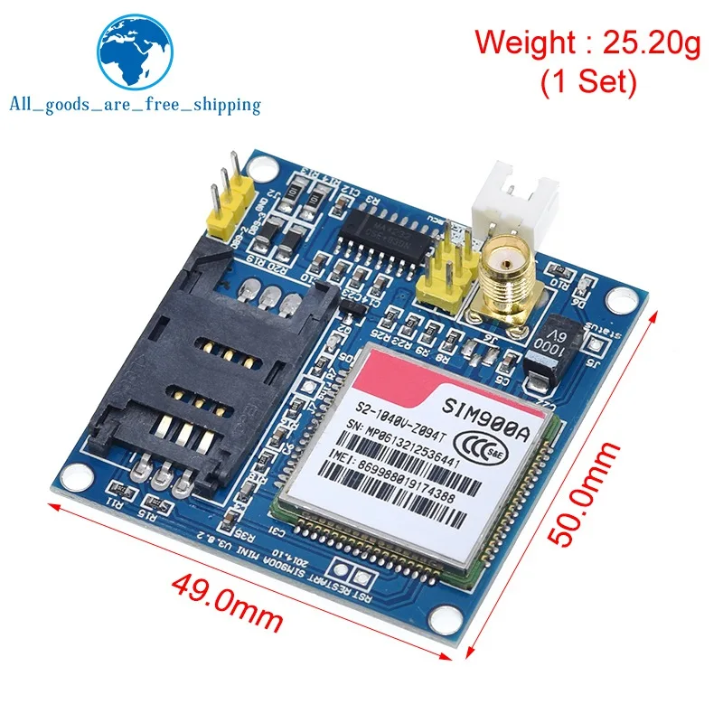 TZT Sim900a Sim900 Mini V4.0 Wireless Data Transmission Module Gsm Gprs Board Kit W/antenna C83