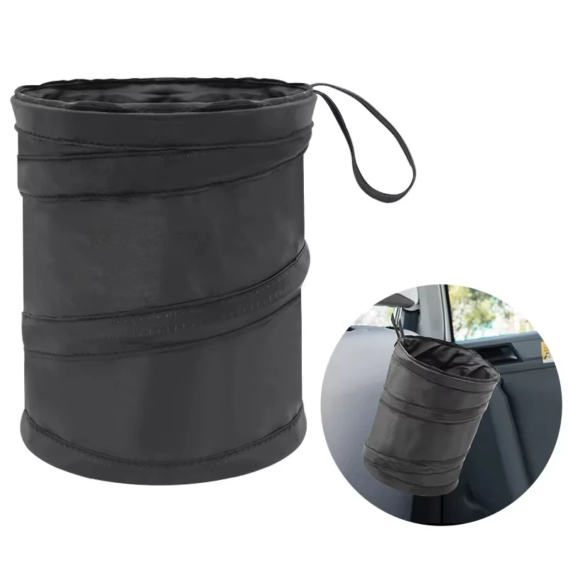 Portable Car Trash Bin Vehicle Garbage Can Foldable Pop-up Waterproof Bag Waste Storage Basket Auto Accessories