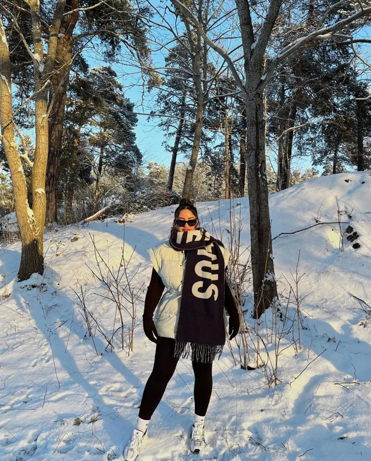 وشاح من الصوف الجاكار للجنسين بنمط حروف ملفوف من الكشمير ملمس ناعم لأزياء الخريف والشتاء #6