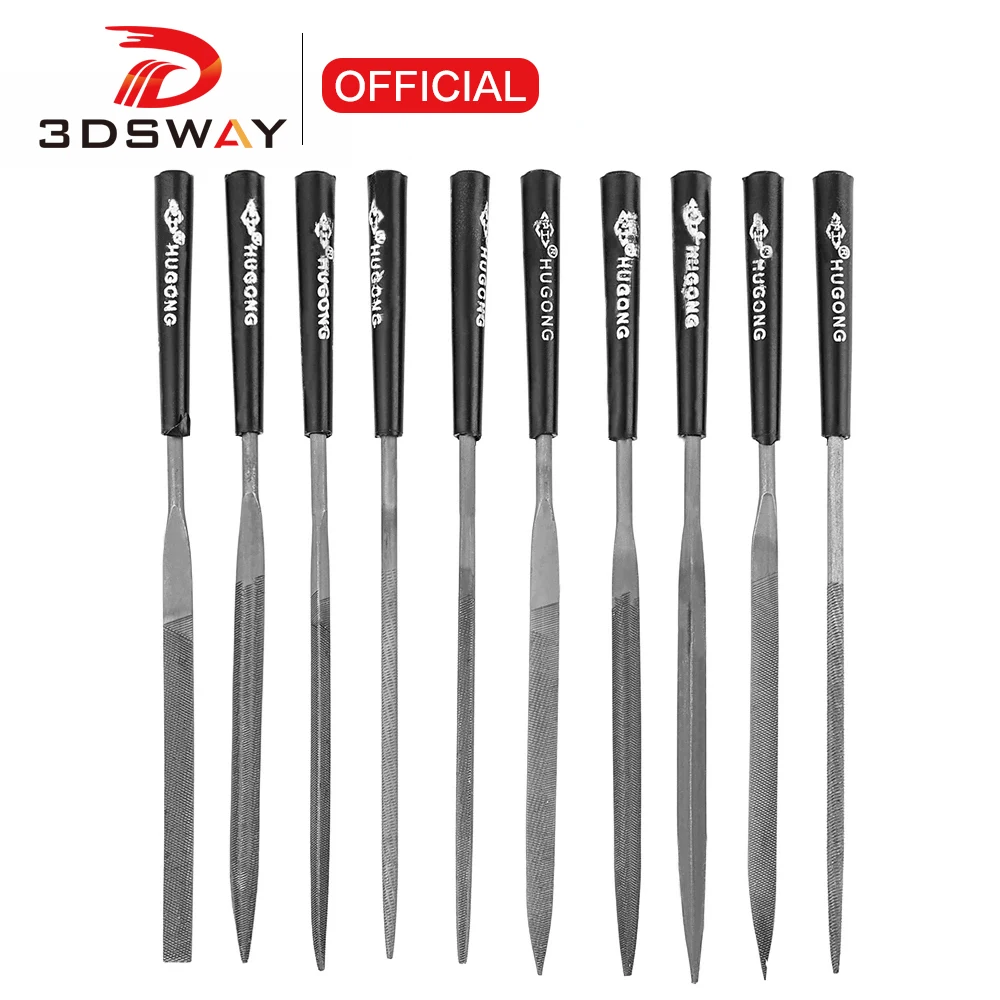 3DSWAY 10pcs 3*140mm Needle File Set Diamond Handy Tools Ceramic Crafts DIY Glass Gem Stone Hobbies Crafts 3D Printing Model