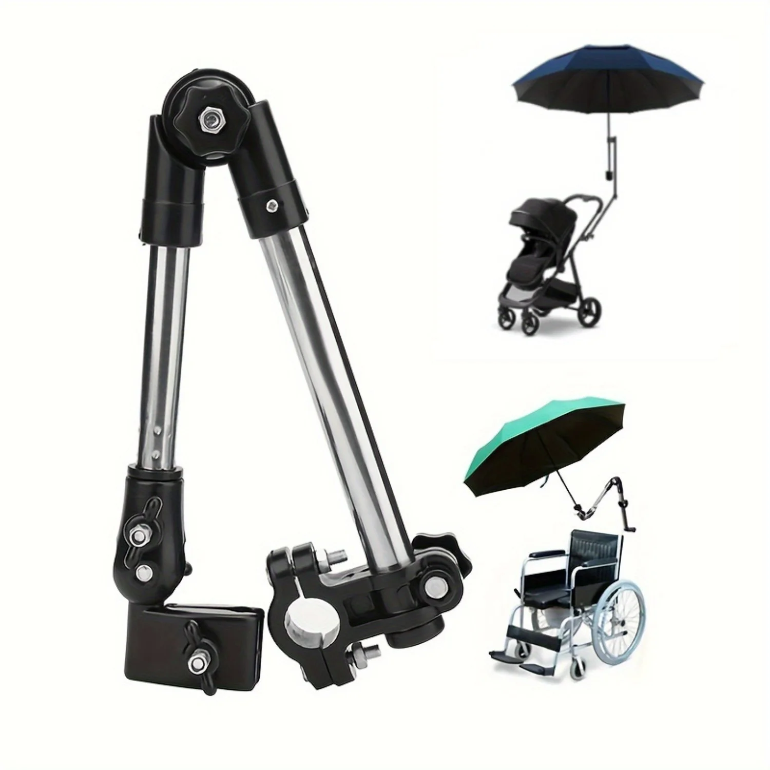 1pc 360 Degree Rotatable Bicycle and Wheelchair Umbrella Stand Adjustable Outdoor Sun Stand Foldable Sun Crown