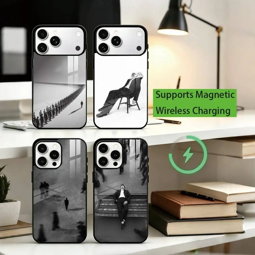

L-Low-desire lifestyle Phone Case For iPhone17,16,15,14,13,12,11 Plus,Pro Supports Magnetic Wireless Charging