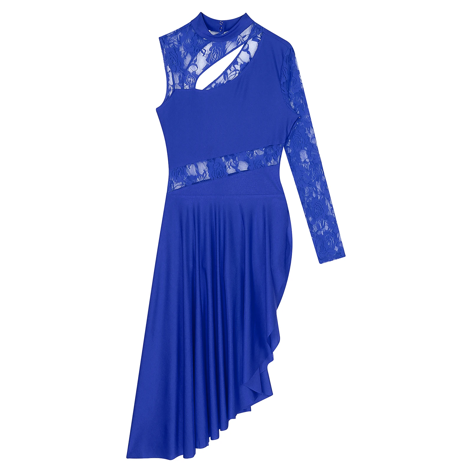 Frauen Lyrical Dance Kleid Sheer Spitze Splice Ausschnitt Gymnastik Trikot Eiskunstlauf Kleid Ballerina Bühne Leistung Kostüm