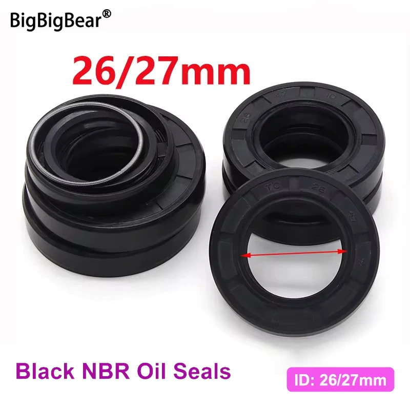 

2/5pcs ID26/27mm Black NBR Oil Seal TC-26/27*34/35/37/38/47/48/52/55*6/7/8/10mm Nitrile Rubber Shaft Double Lip Sealing Gaskets