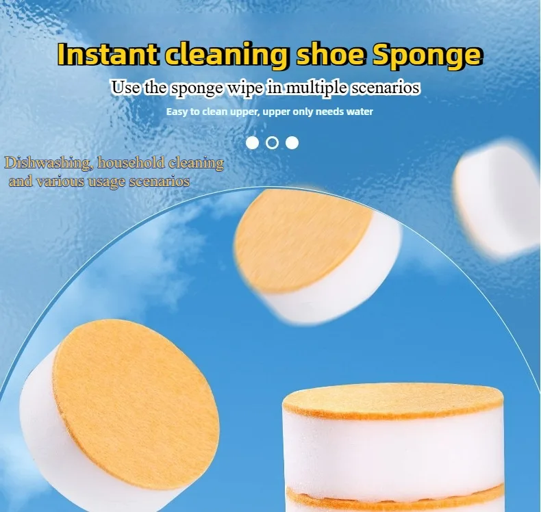 

1-50 шт. двусторонняя чистящая губка для кухни, мытья посуды, пятновыводитель для протирки обуви, многоразовая скрубберная щетка для обуви без царапин