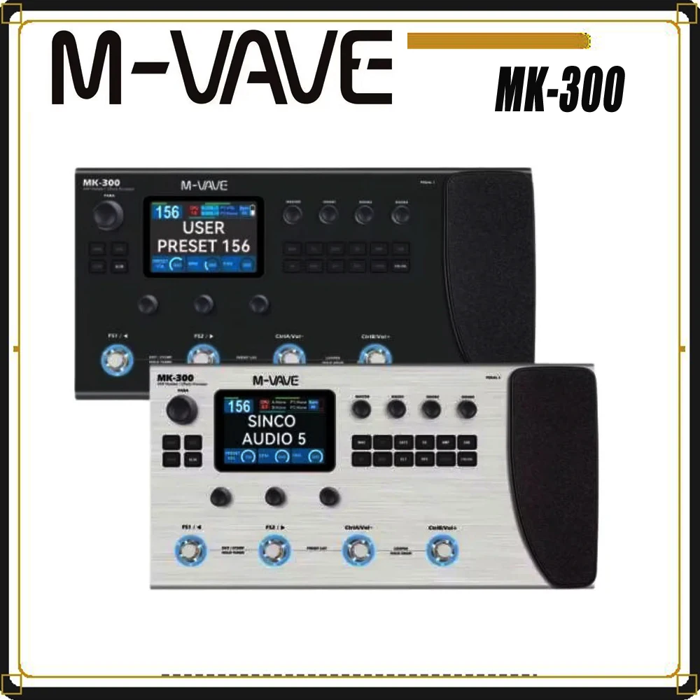 M-VAVE MK300 Guitar Bass Multi-Effects Processor ANN Neural Amp Modeler 320+FX 120Amp 10H Battery Looper IR Loader MIDI USB
