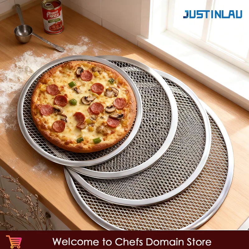 6-14 zoll Pizza Backform Verdickte Runde Aluminium Pizza Bildschirm Backform DIY Nicht-stick Form Ofen hohl Pie Mesh Backen Werkzeug