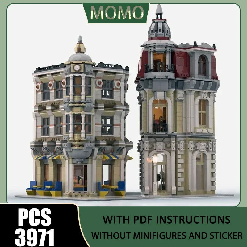 Moc Building Blocks Corner Alley Model Technology Bricks City Street View Model DIY Assembly Toys Construstion Holiday Gifts
