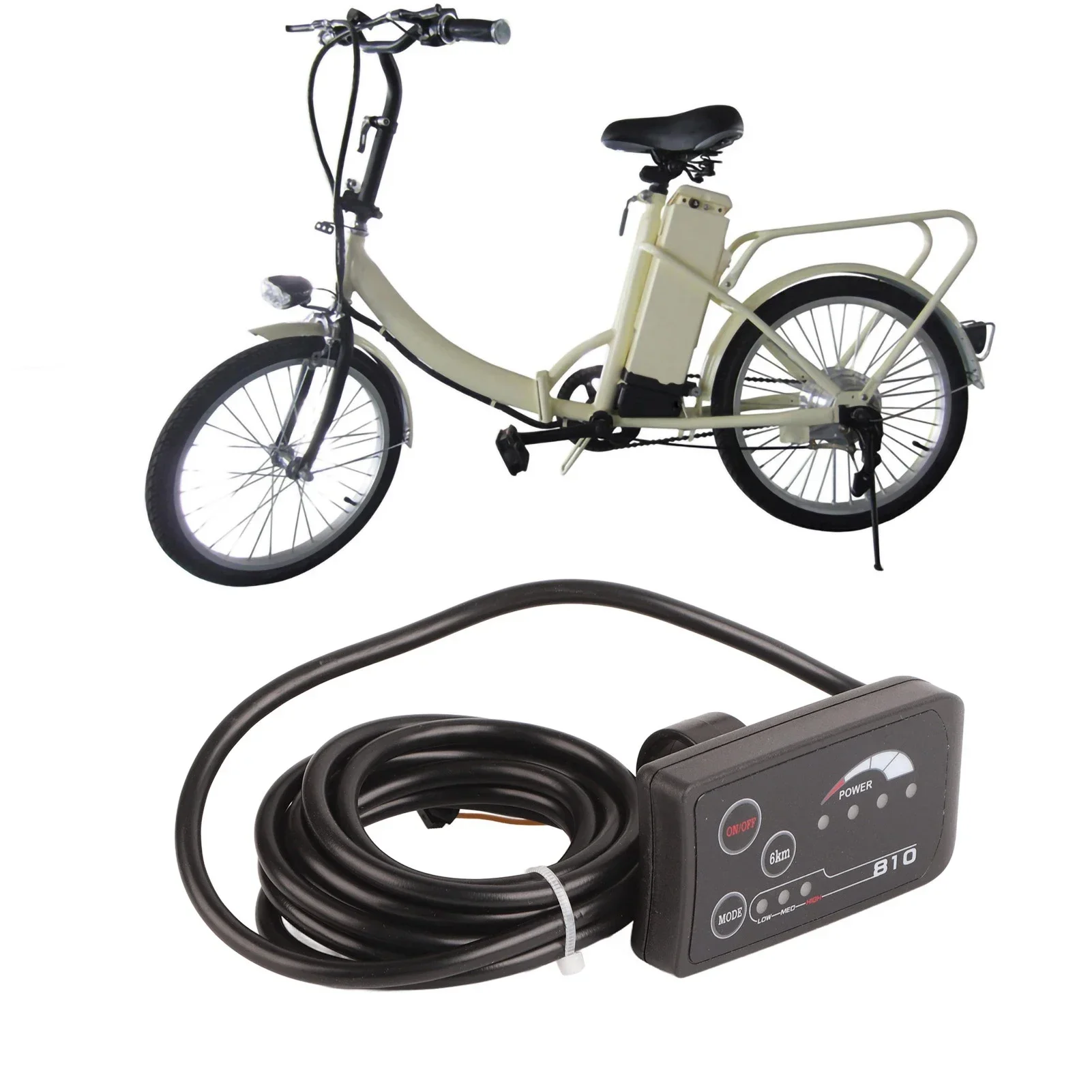 Electric Bicycle 810 LED Display With 5 Wire Cable Control Panel
