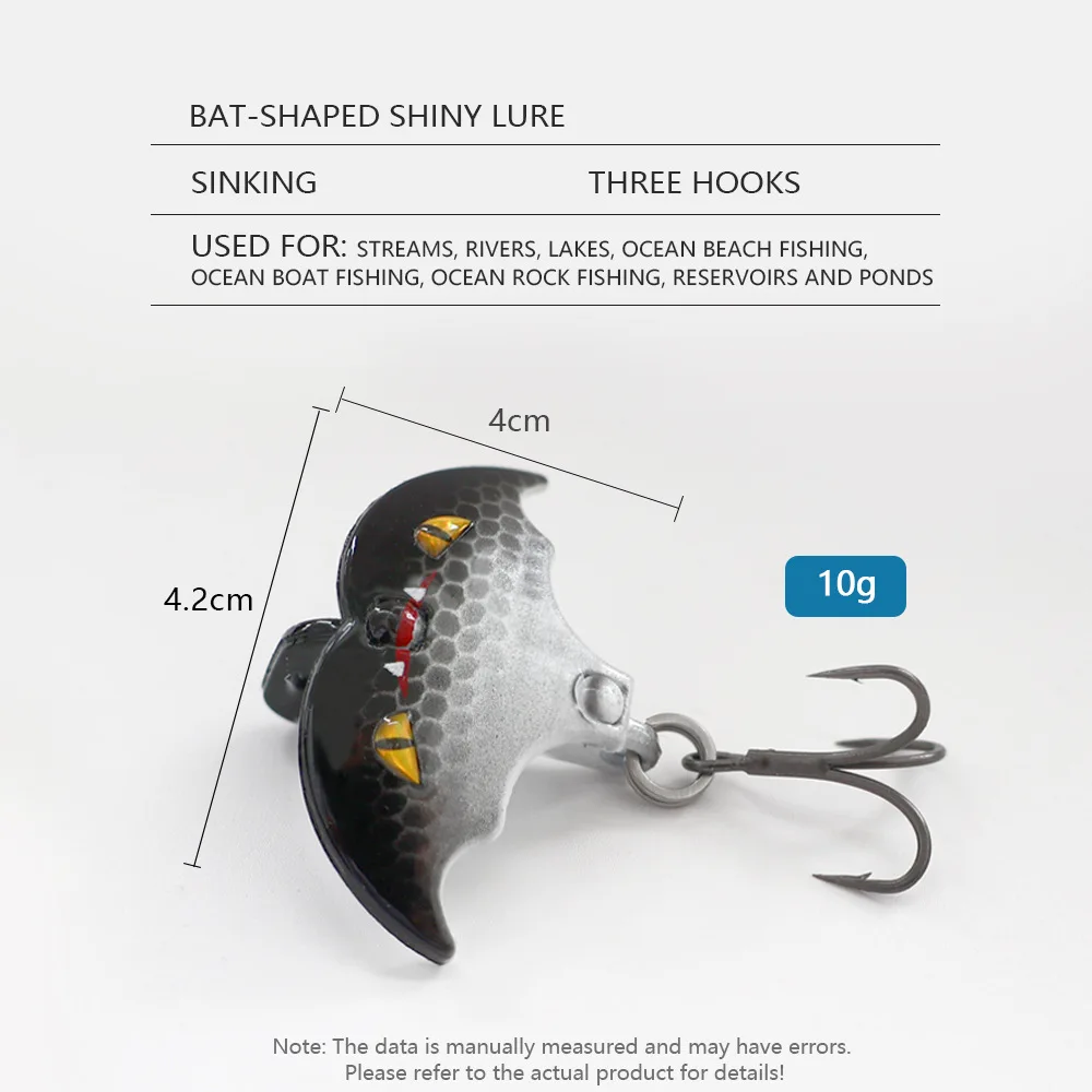 جديد بعيد الصب VIB السحر 4 سنتيمتر/10 جرام الخفافيش شكل غرق الطعوم باس المعادن الترتر تهزهز الطعوم الاهتزاز جثم بايك الصيد السحر Pesca