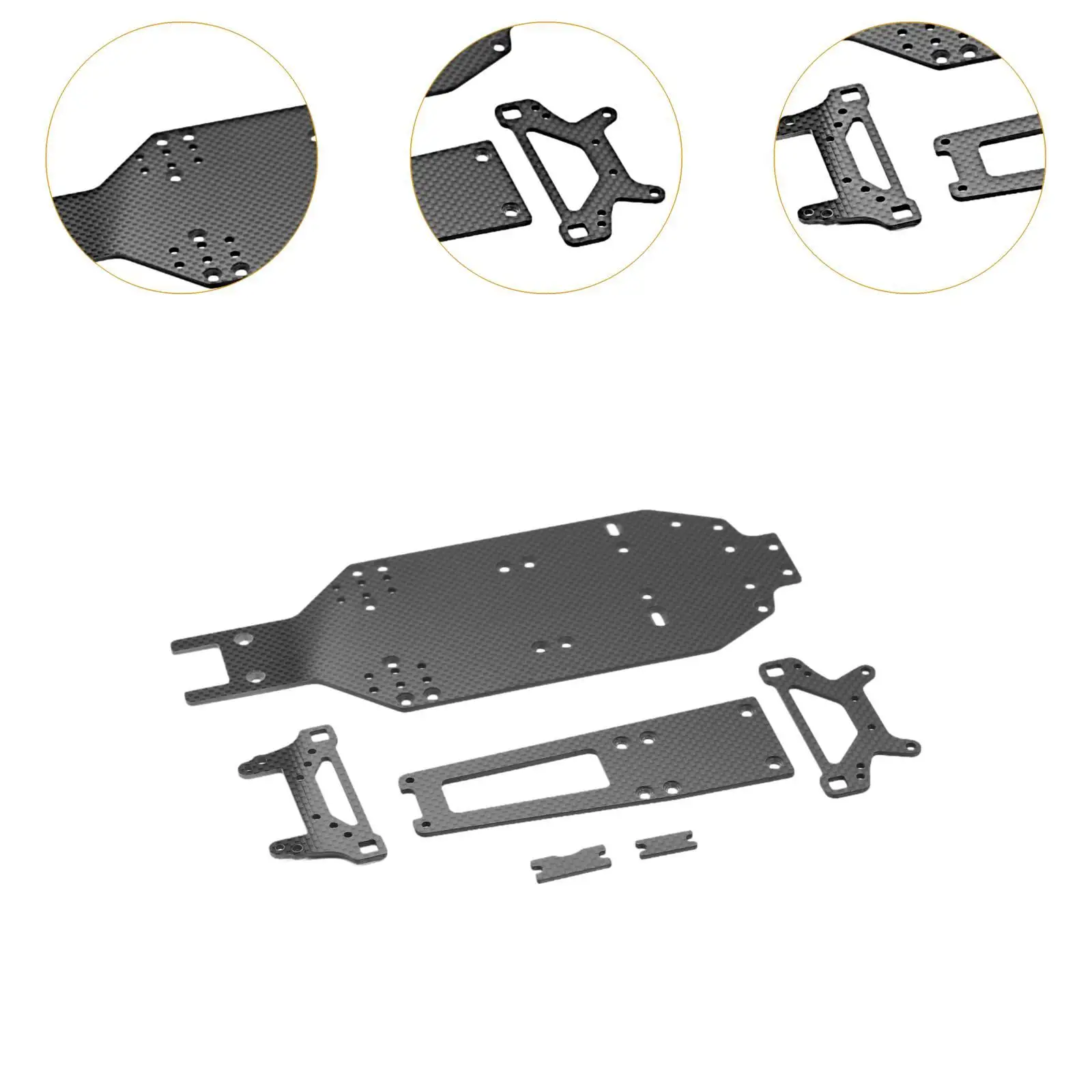 1: 10 Reemplazo de fibra de carbono RC Chasis de coche RC Placa de chasis inferior de coche RC Accesorio de actualización de coche para vehículos de coche de Hobby RC de juguete