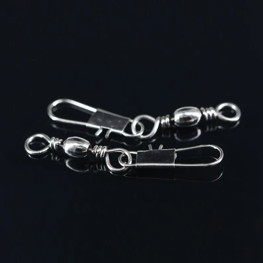 DNDYUJU 20-100pcs Carbon Steel Pike Fishing Barrel Bearing Rolling Swivel Pin Fishhook Lure Connector FishingAccessories Tackle