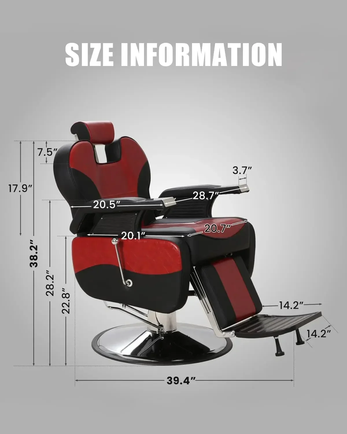 Salon Chair for Hair Stylist, 550 Lbs Heavy Duty Reclining Barber Chair with High-Density Foam Cushioning, Hydraulic Styling Cha