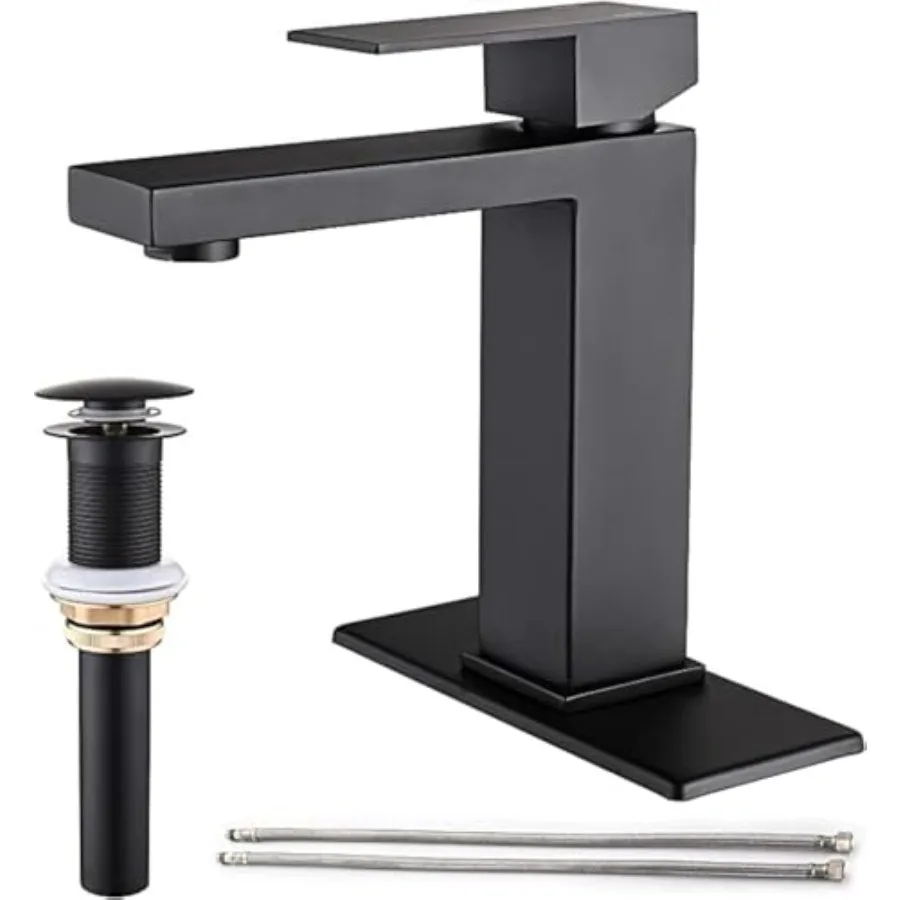 

Bathroom Faucet, Single Hole Vanity Bath Faucet, Single Handle Modern Stainl Steel Bathroom Faucets for Sink 1 Hole with Up Dra