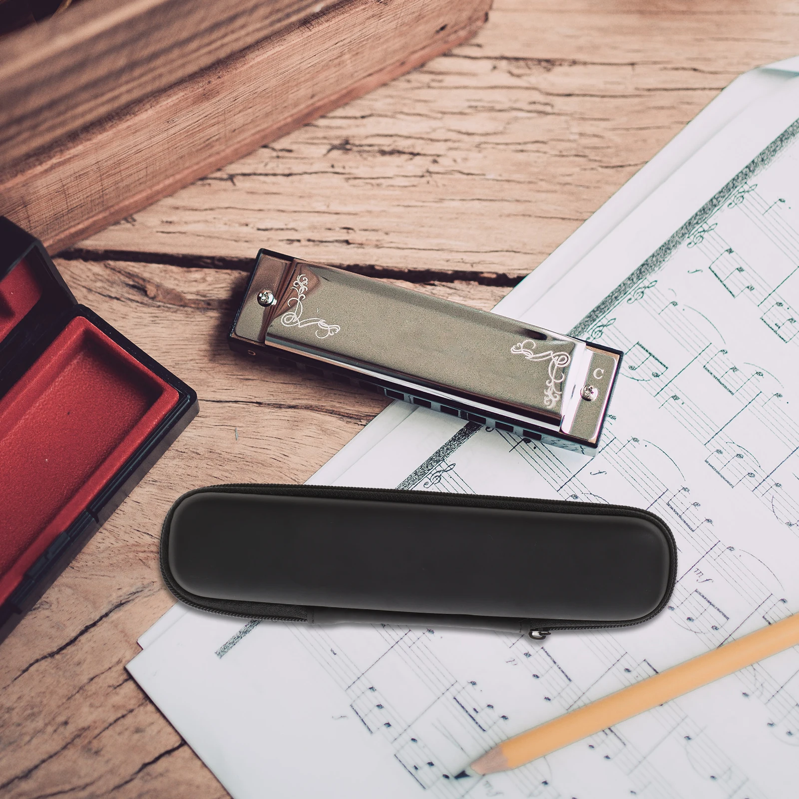 

Harmonica Storage Bag Black Case Portable Travel Pouch Compact Size Lightweight Harmonica Accessories Oxford Fabric Waterproof