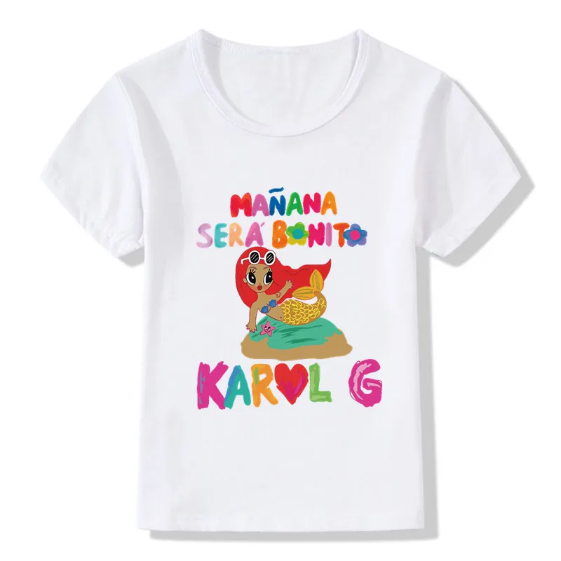 Boys/Girls T-shirt Manana Sera Bonito Karol G Bichota Print Fashion Kids T shirt Children Clothes Summer Baby Tops Tees,HKP5869