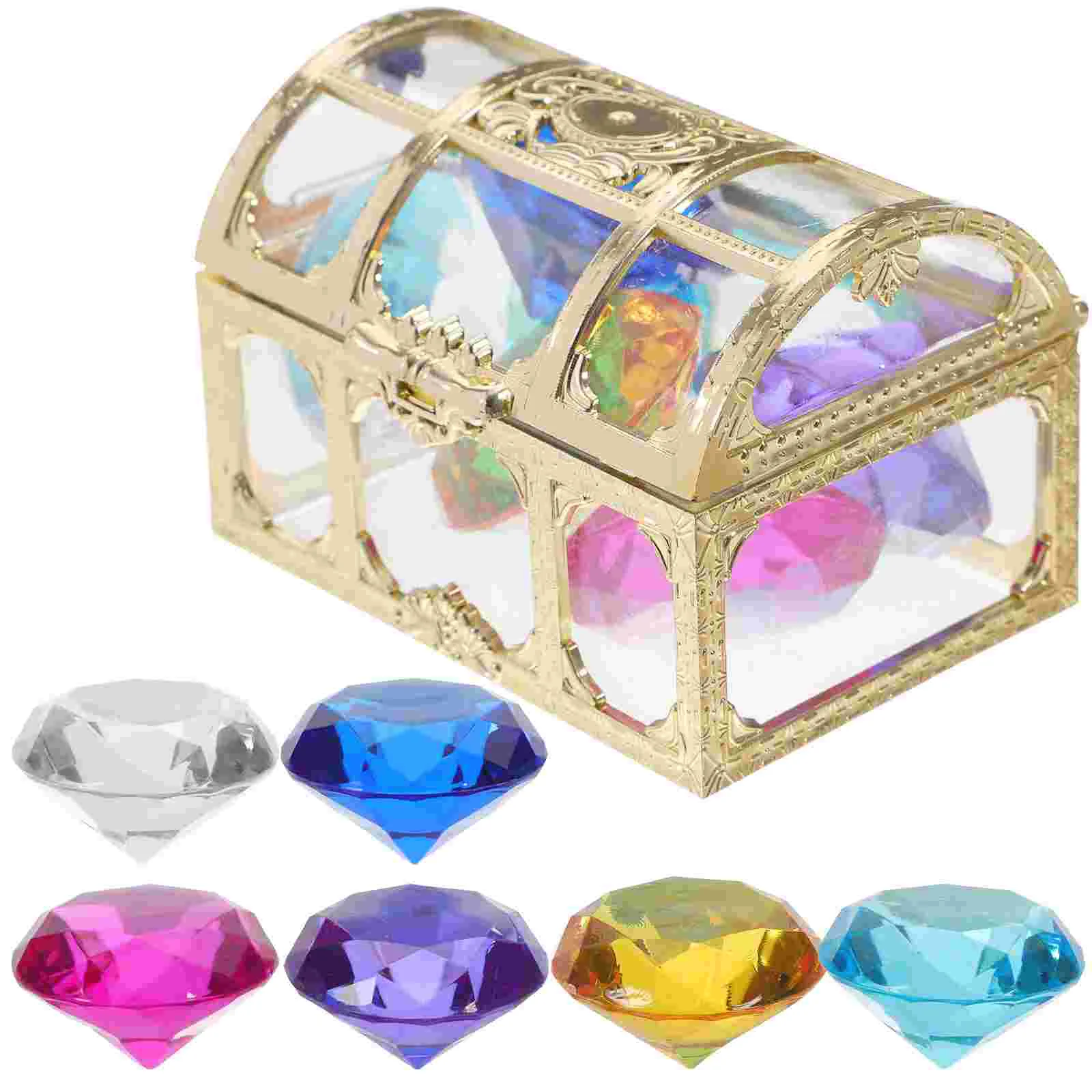 Diamond Treasure Chest Stimulation Crafts Kids Simulation Diamonds Swimming Gems Toy for Plaything Children Gemstone Gemstones