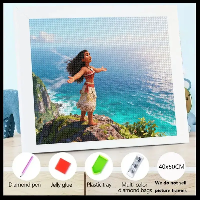 

1PC Disney Moana 5D Full Drill Diamond Painting Kit, Princess Ocean Adventure DIY Crystal Gem Art, Relaxing Home Wall Decor Craf