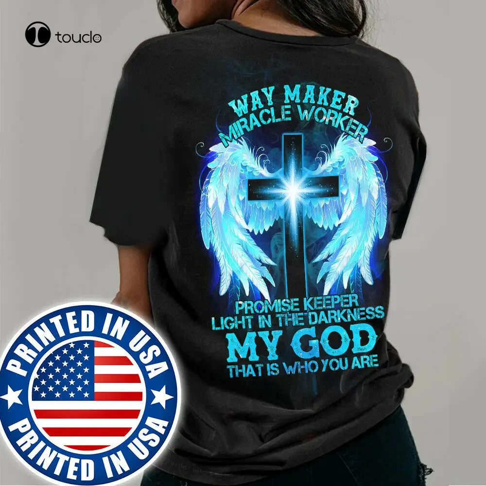 New Jesus T-Shirt Backside God Christ Cross Miracle Worker Vintage Gift  Tee Shirt Cotton T Shirt Unisex Fashion Funny New