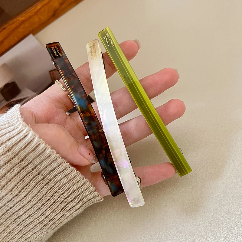 Acetate Hair Clip Long Rectangle Geometric French Clip Hairgrip Elegant Hairpin Barrettes Women Hair Accessories