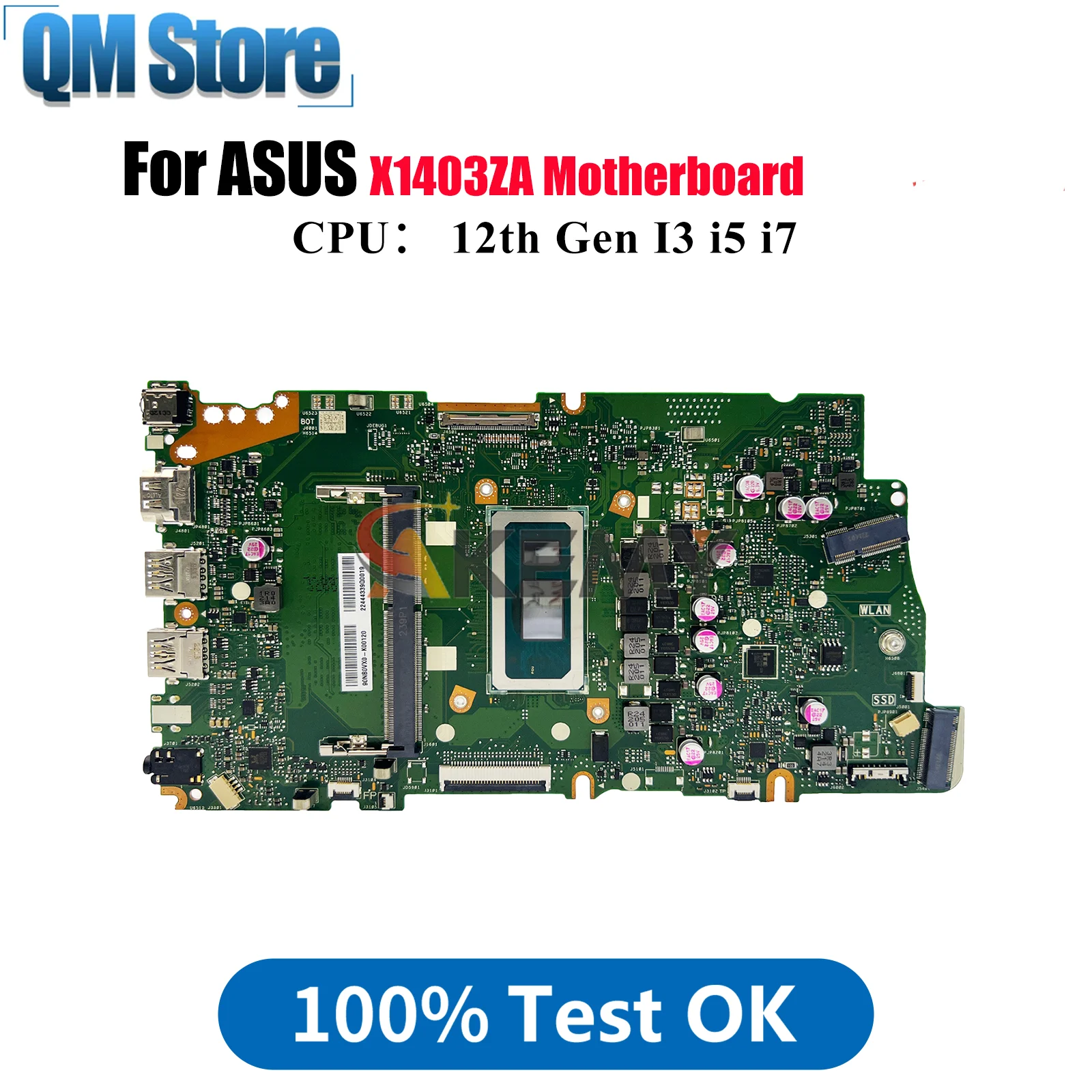 

X1403ZA Laptop Motherboard For ASUS VivoBook X1403Z X1403ZA Notebook Mainboard With 12th Gen I3 i5 i7 100% tests OK fast ship