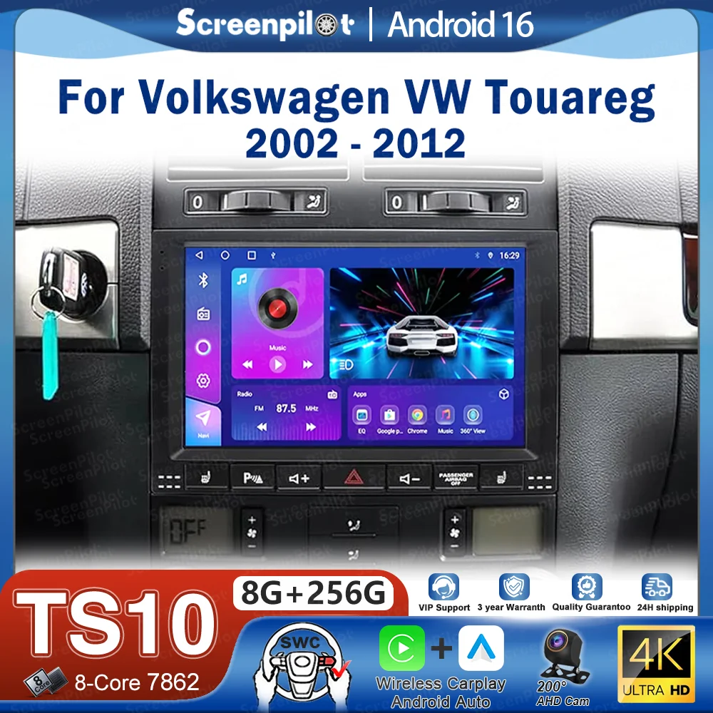 7'' Android 16 For Volkswagen VW Touareg 2002 - 2012 Stereo Head Unit Multimedia Video Player Car Radio Carplay Mirror Link 5G