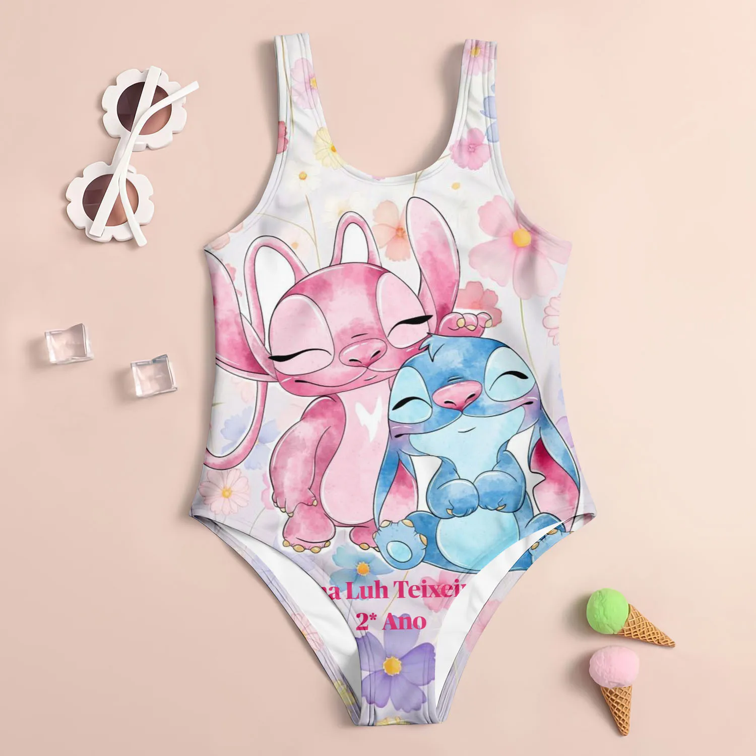 

2025 Summer New Girl One-Piece Swimsuit Stitch 3d Quick-Drying Beach Seaside Cool Clothing Women Casual Clothes Beach Swimsuit