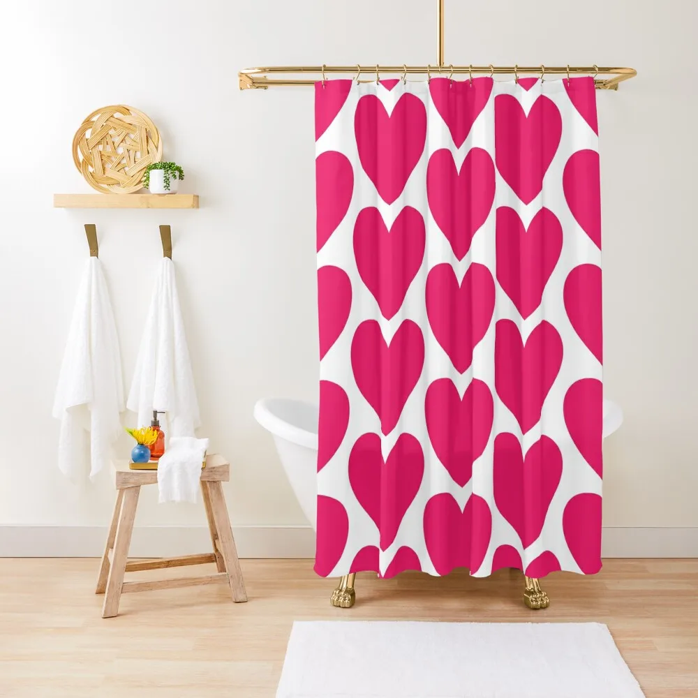 

hot pink heart Shower Curtain Toilet Accessories Bathroom For Shower For Bathroom Shower Bathroom Decor Curtain