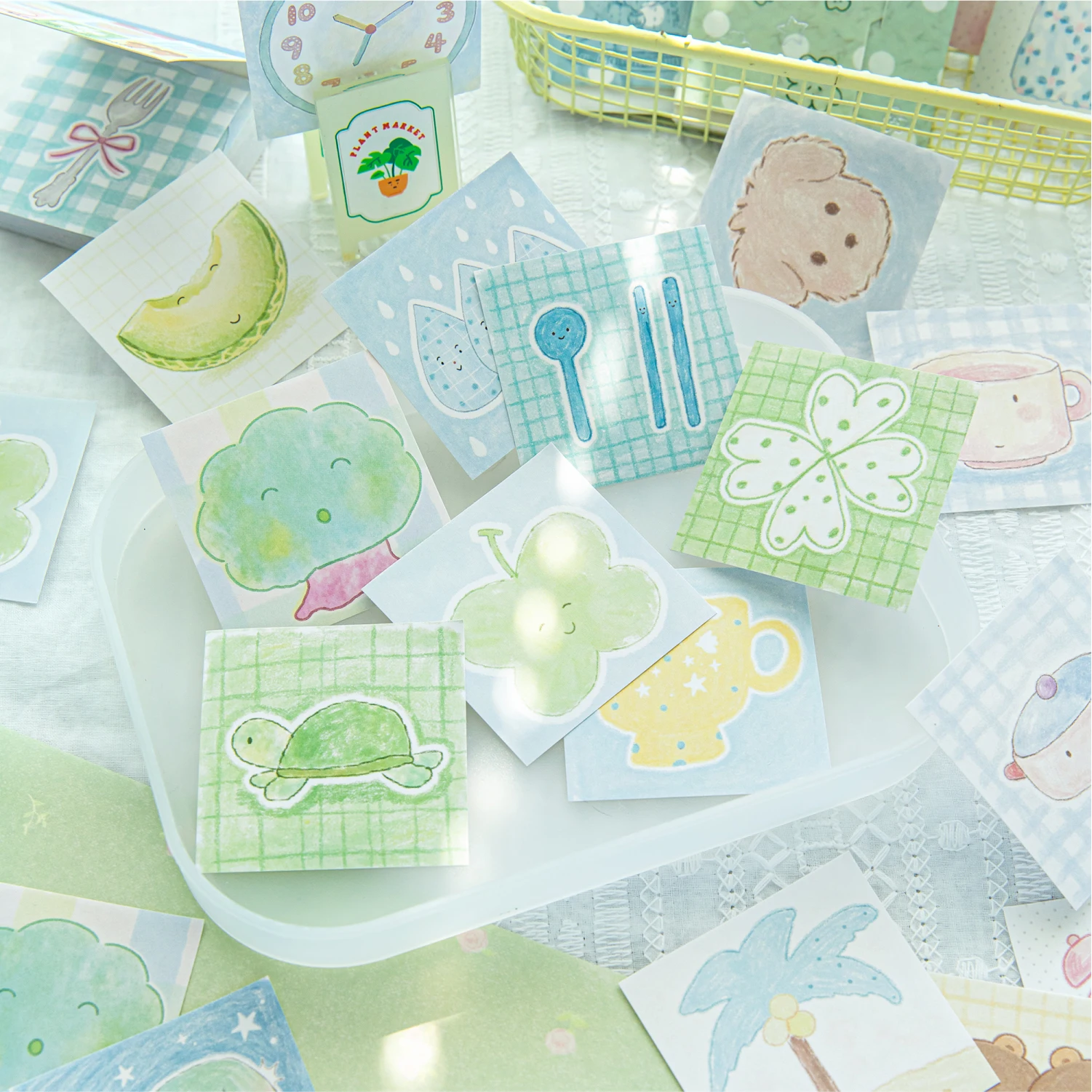 100 Sheets Cute Korean Simple Sticky Note Book Ins Wind Can Tear Girl Student Notes High Value Decorative Sticky Note Paper