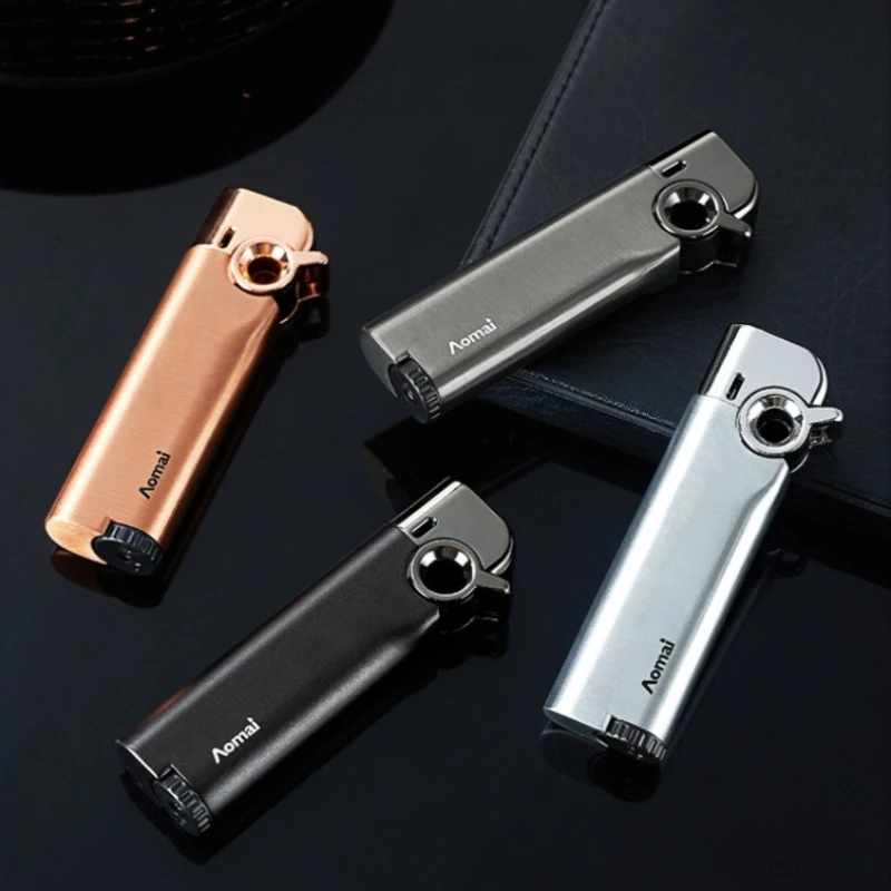 

Инновационная зажигалка с синим пламенем, компактная и портативная, с металлическим корпусом, ветрозащитная, с возможностью заправки и газовым поджигом.