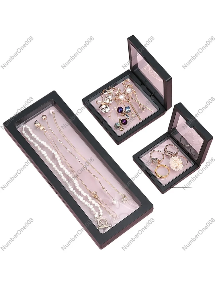 Jewelry Storage Box Anti-oxidation Necklace Earrings Film Suspension Packing Transparent Earrings Portable Jewelry Box