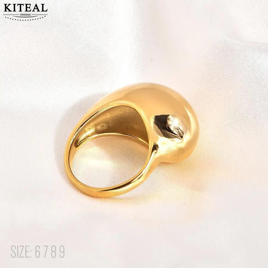 KITEAL Trendy Gold Plated size 6 7 8 wedding rings for women Personalized opposite ring ring men wedding jewelry