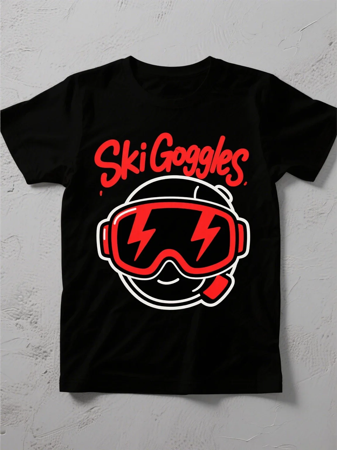 

Готическая футболка Harajuku: футболка Ski Goggles Art — уникальная темная — модная универсальная удобная футболка для любителей зимних видов спорта
