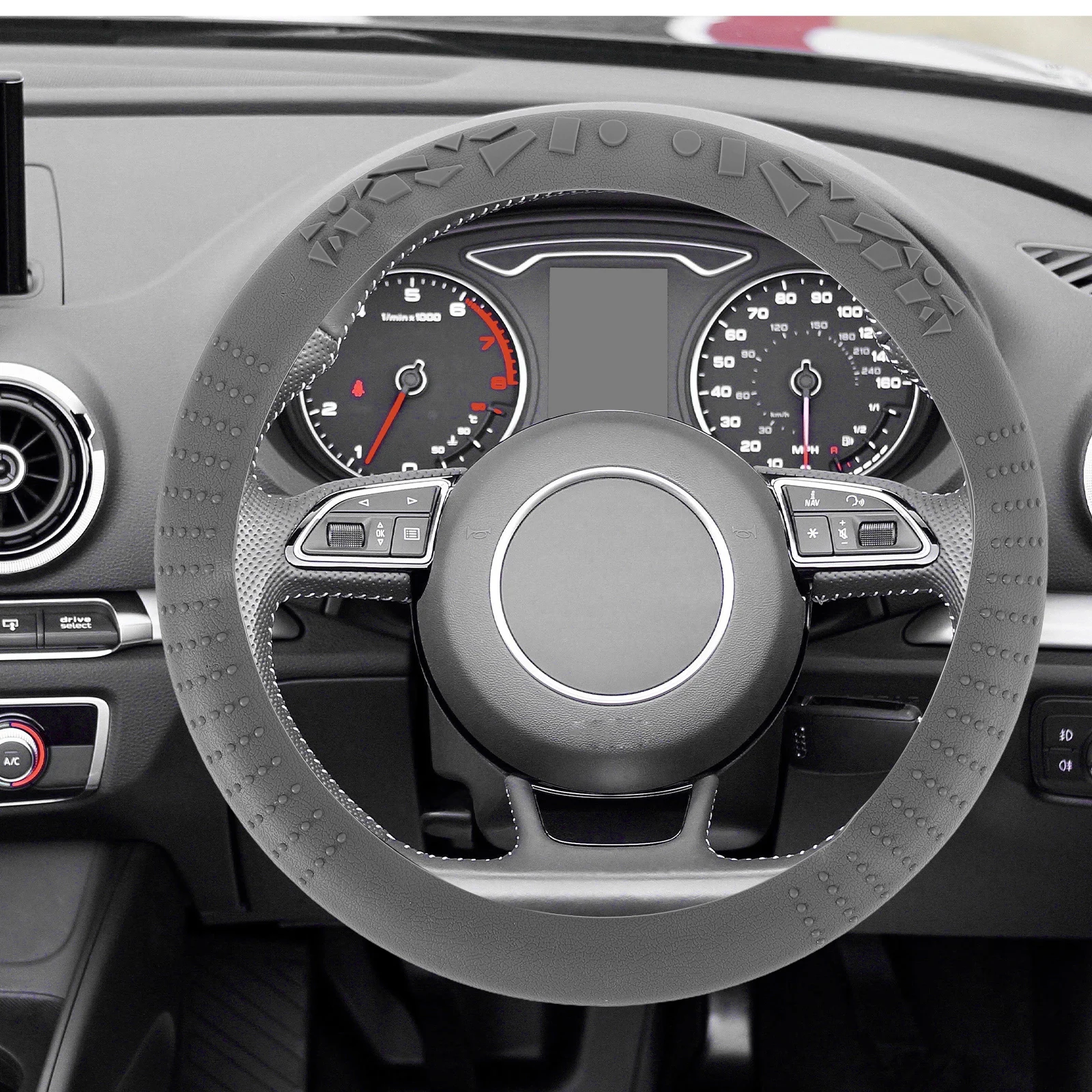

Silicone Steering Wheel Cover Universal Car D Shaped Anti Slip Sun Protection Thickened Design Driving Wheel Protector For Men