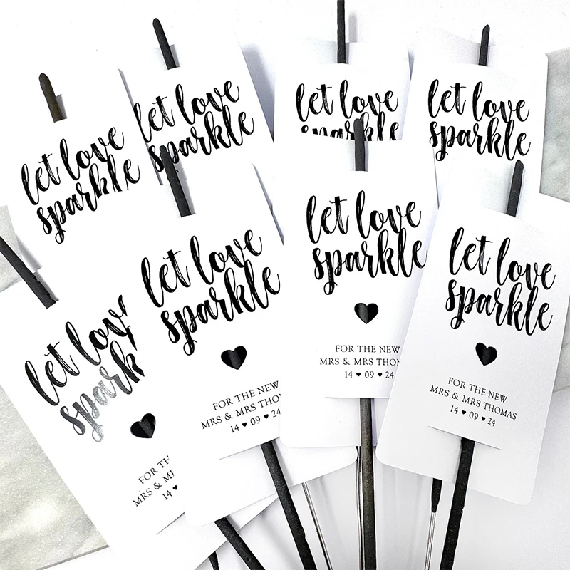 Personalized Sparkler Tags for Wedding Engagement, Celebrations, Anniversaries, Custom Sparkler Tags, Let Love Sparkle 5