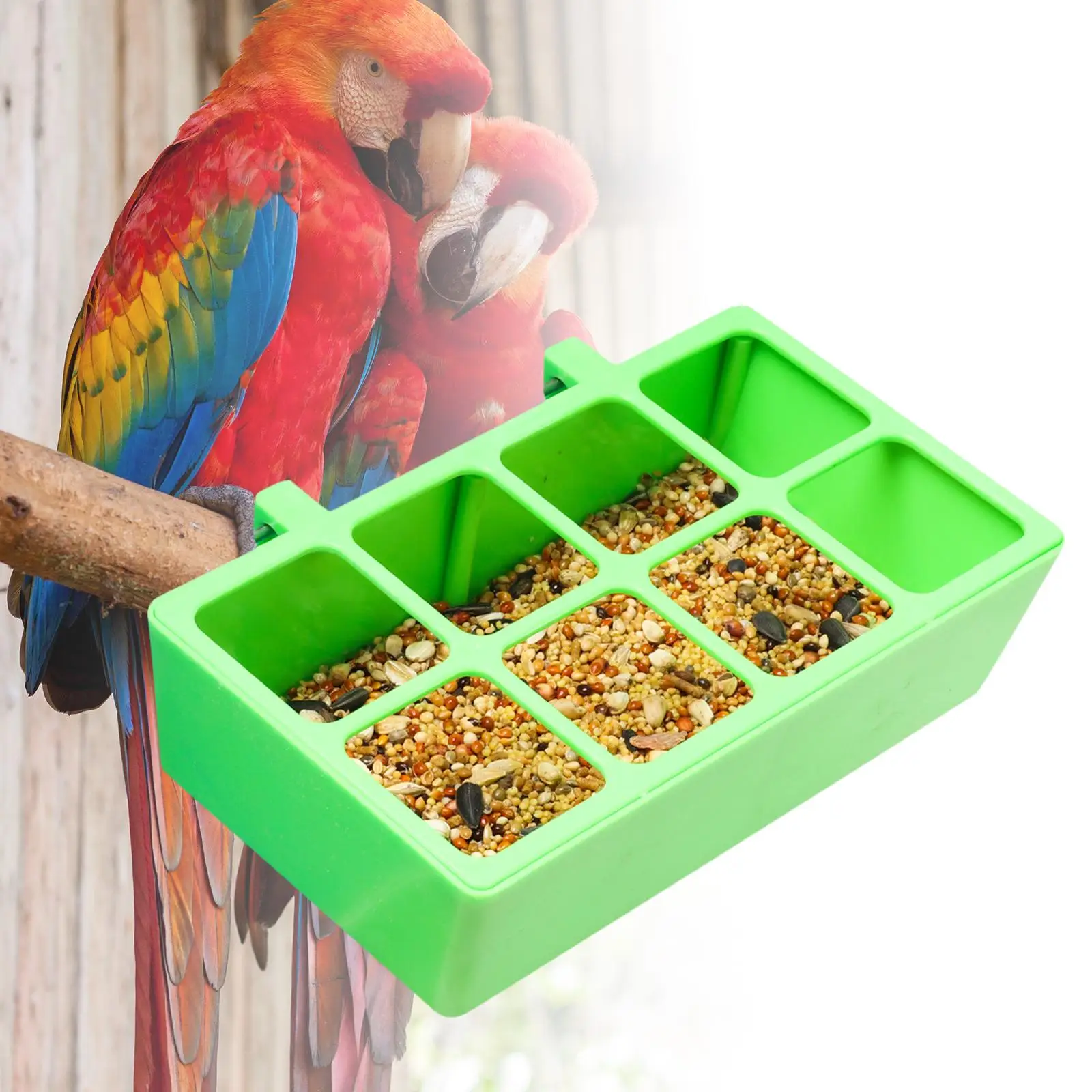 8 Grid Parrot Feeder Easy to Disassemble and Clean Durable Bird Feeding Fowl