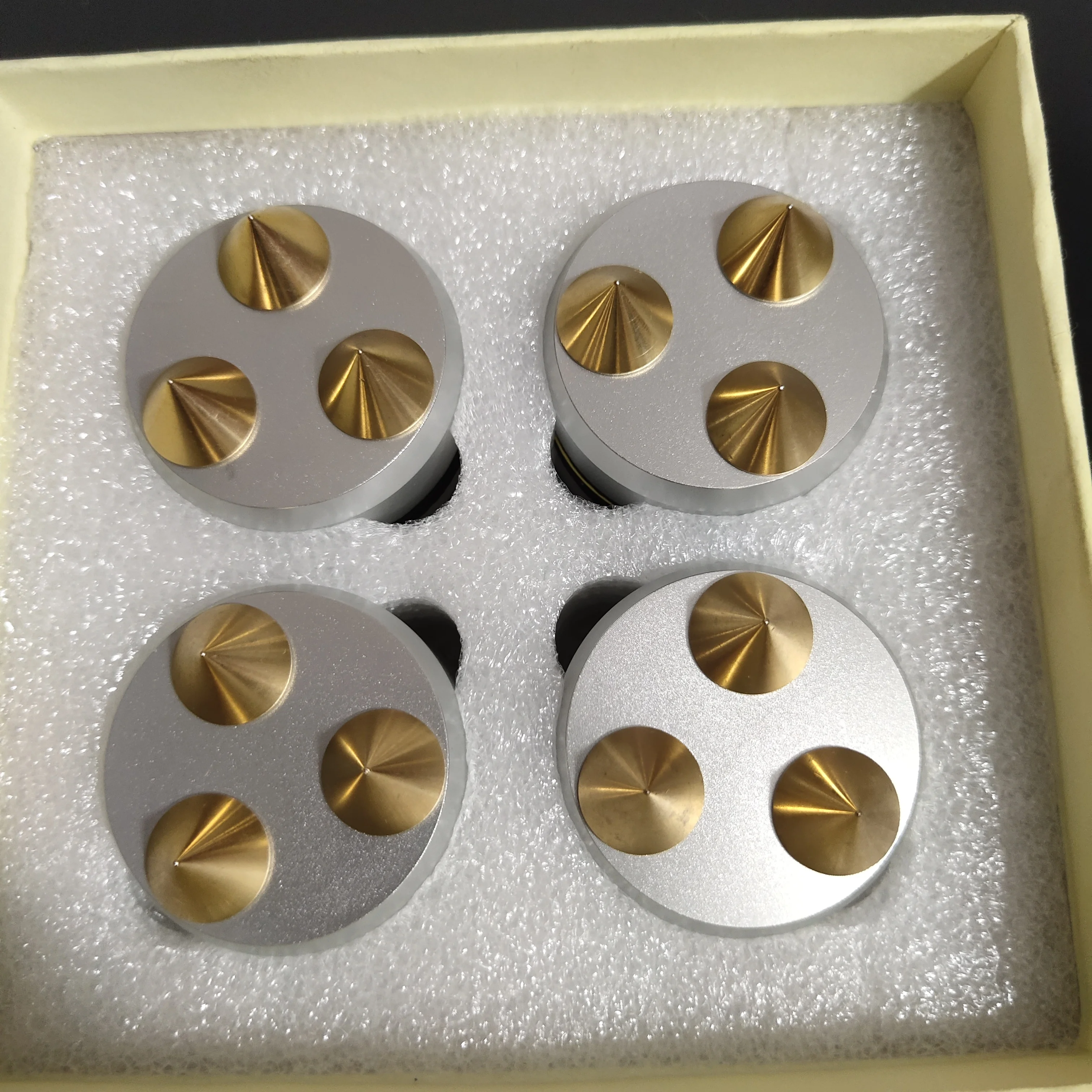 New Home Theater Audio Audiophile Grade Shock Damping Pad HIFI Speaker CD Amplifier Three-dimensional ISOLATION FEET Brass Spike