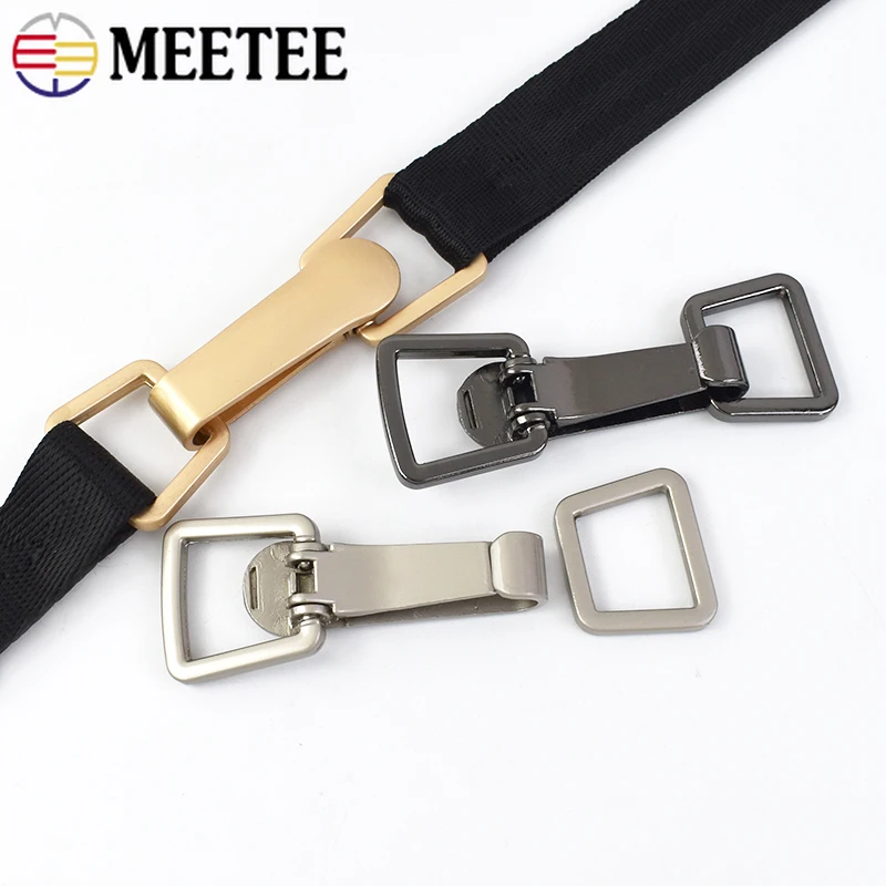 2/4sets Meetee 18*73cm Metal Buttons Garment Hook Buckles Apparel Belt Decor DIY Sewing Clothing Down Coat Supply Accessory