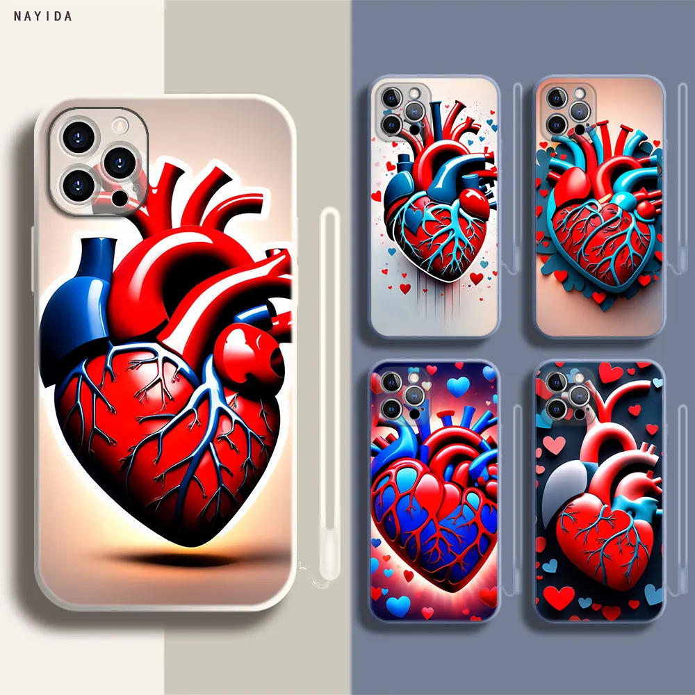 Soft Silicone Phone Case For Apple iPhone 15 14 13 12 11 Pro X XS Max XR Plus Mini Cover Love your heart