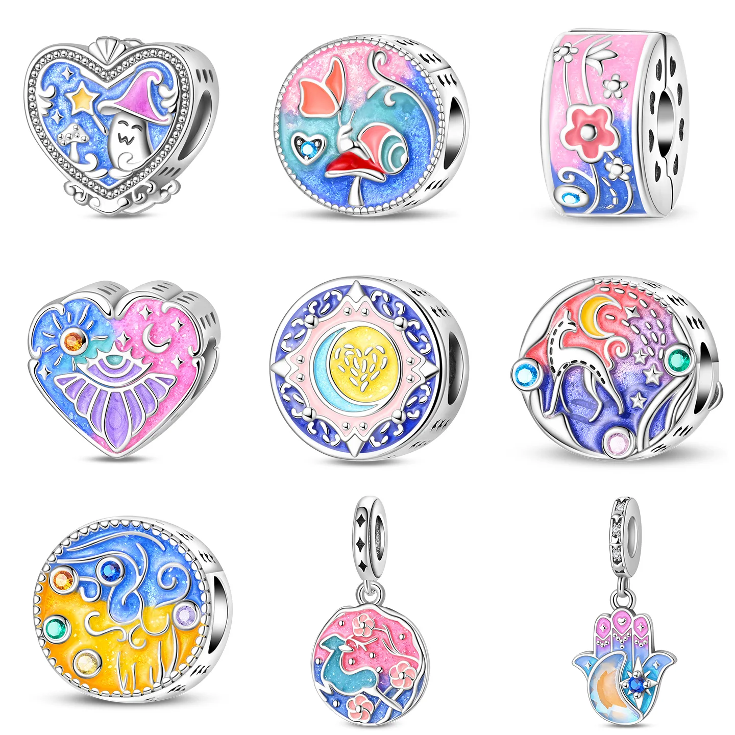 pulseira-de-contas-que-brilha-no-escuro-diy-acessorios-de-prata-exquisitos-joias-artesanais-com-pequenos-pingentes-de-liga