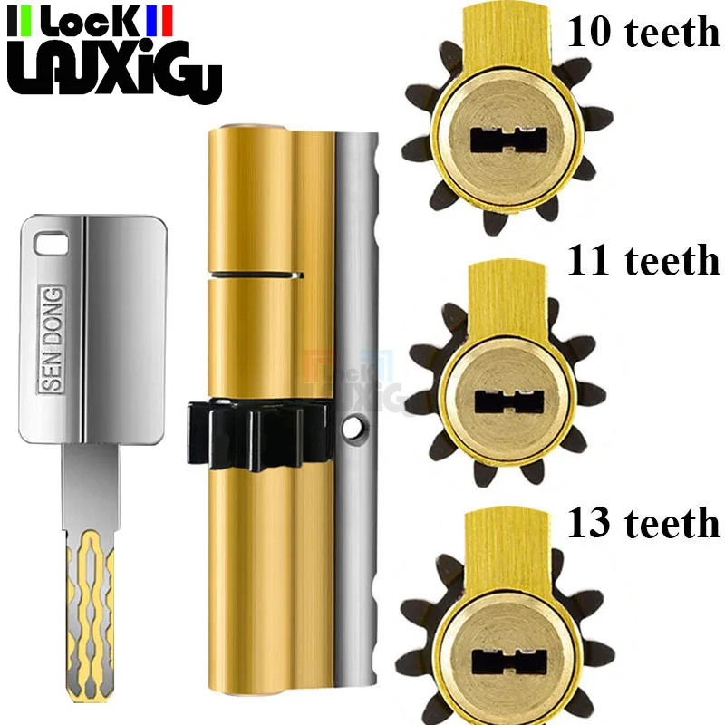 Gear door lock 10 tooth lock core 11 tooth lock 13 tooth lock outdoor door lock anti-theft door Lock cylinder 10 keys Tooth lock