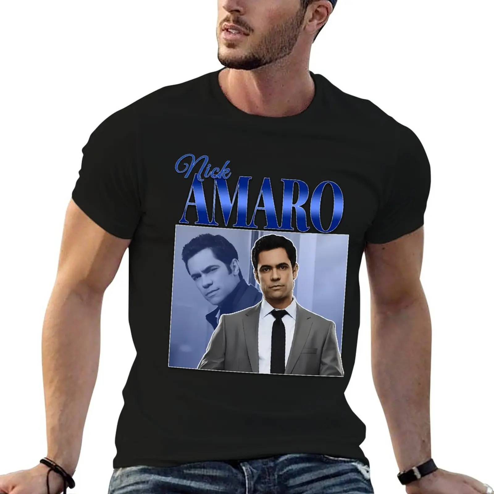 Nick Amaro 90s Inspired Vintage Homage T-Shirt oversized t shirt anime stuff t shirts for men cotton