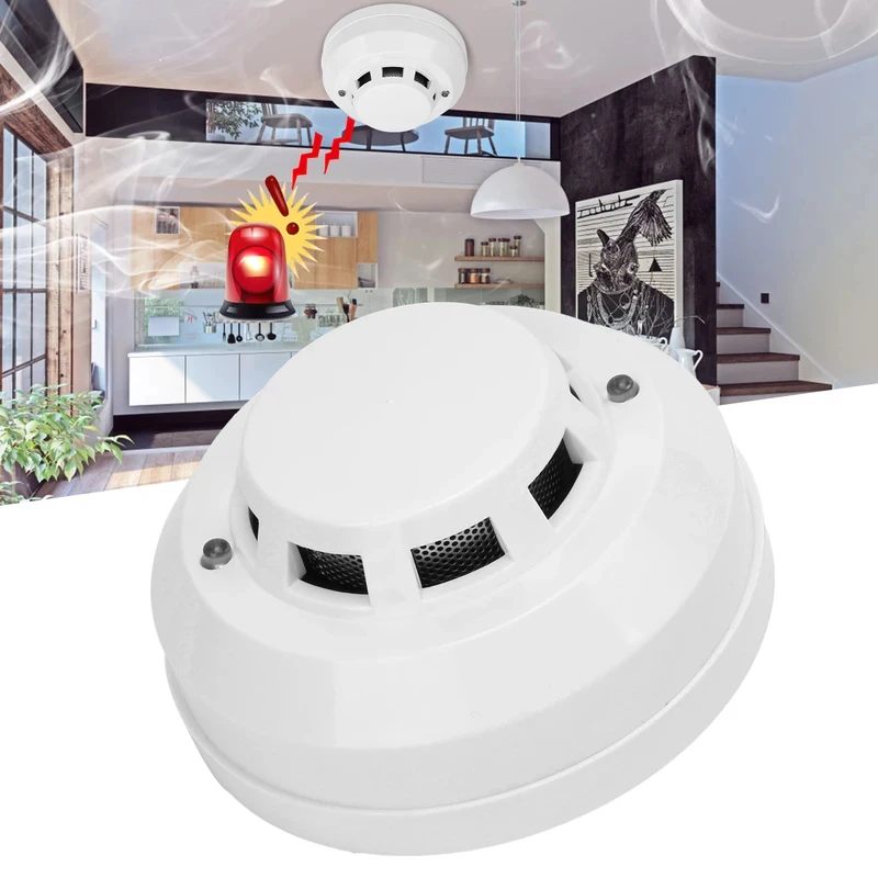 警報器-煙感知器-煙警報器-高感度セキュリティ検知器-赤色ledインジケーター付き音光警告装置