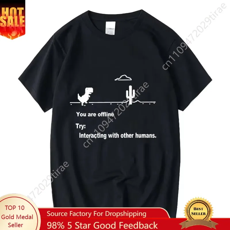 Men's High Quality Cotton Blend Funny Dinosaur Print T Shirt Loose O-neck Men Tshirt Short Sleeve T-shirt Male Tees Tops
